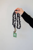 Onyx Floral Lanyard