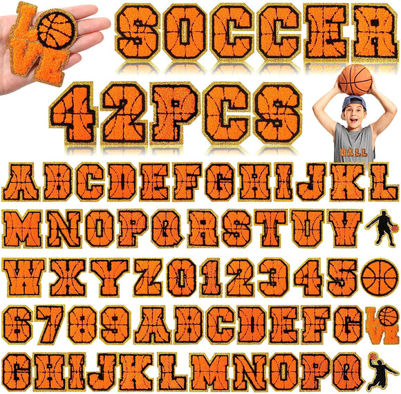 Basketball Patches Chenille Letter Iron on Patches