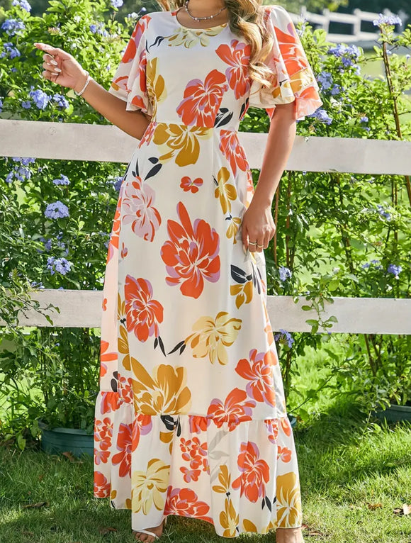 Dainty White Floral Dress