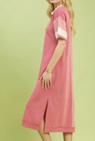 Colorblock French Terry Midi Dress
