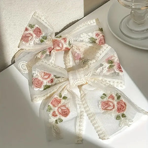 Embroidered Fairy Clip Hairbow