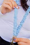 Blue Striped Lanyard