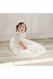 Baby Girl Star Lace Christening Gown + Bonnet