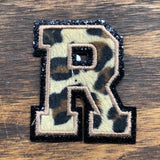 Leopard Print, 3.15 Inch Varsity Letter Patches Iron on Appliques