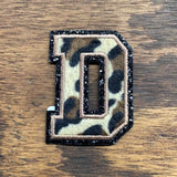 Leopard Print, 3.15 Inch Varsity Letter Patches Iron on Appliques