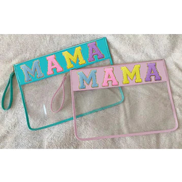 Varsity Letter Clear JUMBO Zipper Bag