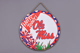 Collegiate Burlap Door Hangers: AL, MSU, OLE MISS