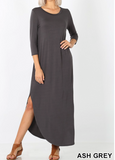 Maxi Dress Side Slits with Pockets