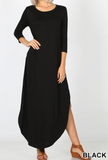 Maxi Dress Side Slits with Pockets