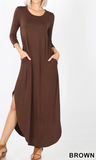 Maxi Dress Side Slits with Pockets