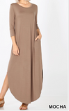 Maxi Dress Side Slits with Pockets