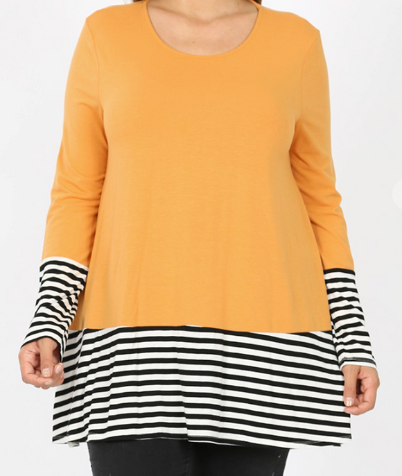 Striped Color Block Top (plus)