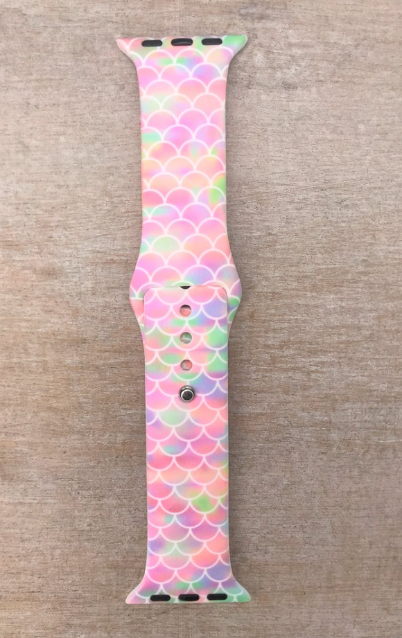 Pastel Mermaid Scales Watch Band- 38/40