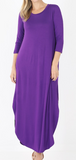 Maxi Dress Side Slits with Pockets