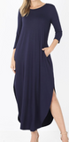 Maxi Dress Side Slits with Pockets