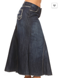 Denim Long Skirt (Plus)