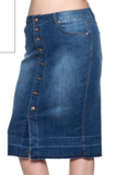 Ladies Denim Button Skirt