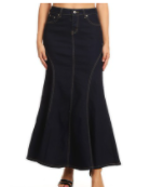 Fishtail Maxi Denim Skirt