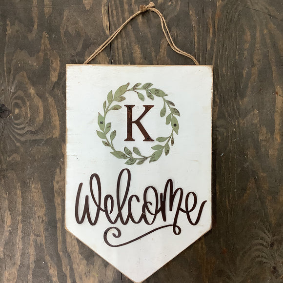 JK Personalized Banner Door Hanger