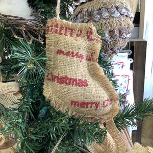 Burlap Stocking Merry Christmas