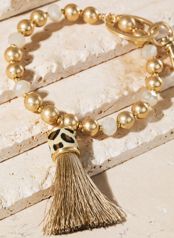 Beaded Key Ring with Tassel